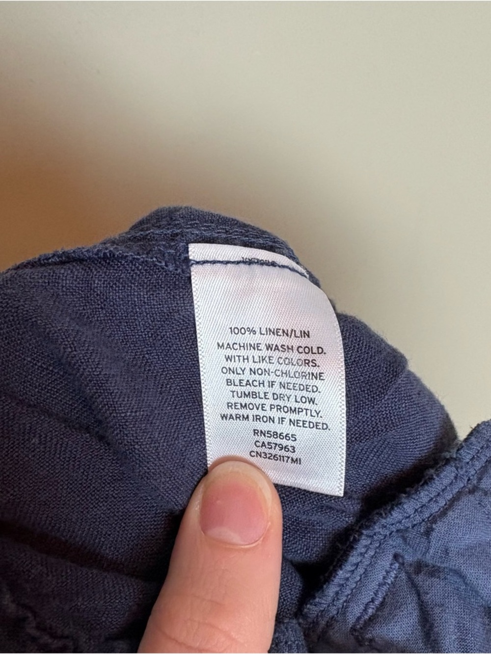 Caslon 100% Linen Navy Long Drawstring Pants Size Medium - Picture 7 of 7